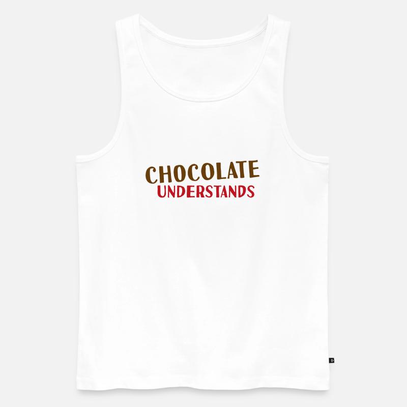 Chocolate understands - Männer Premium Bio Tank Top - Weiß