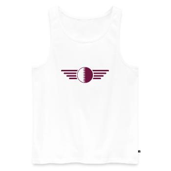 I Love Qatar, Elegance Style Design T-Shirt - Men's Premium Organic Tank Top - white - Front - AI Model Male 178 light (178cm)