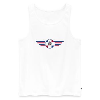 J’aime la République dominicaine Design T-Shirt - Débardeur bio Premium Homme - blanc - Devant - Michal (187cm)