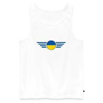 J’aime l’Ukraine, T-shirt design de style élégance - Débardeur bio Premium Homme - blanc - Devant - Michal (187cm)
