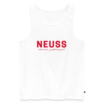 T-shirt Neuss – Parfait pour les fans - Débardeur bio Premium Homme - blanc - Devant - Michal (187cm)
