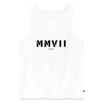 Römische Zahl Geburtsjahr Made in 2007 - Männer Premium Bio Tank Top - Weiß - Vorne - Michal (187cm)