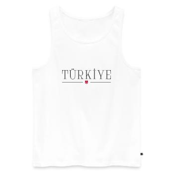 Türkiye Turquie Turquie Ailes et croissant de lune - Débardeur bio Premium Homme - blanc - Devant - Michal (187cm)