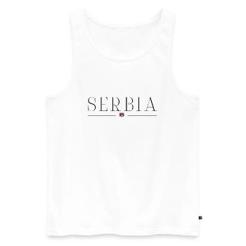 Serbien Stolz T-Shirt - Männer Premium Bio Tank Top - Weiß - Vorne - Michal (187cm)