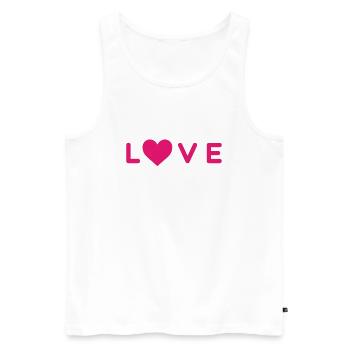 LOVE Design mit Herz - Männer Premium Bio Tank Top - Weiß - Vorne - AI Model Male 178 light (178cm)