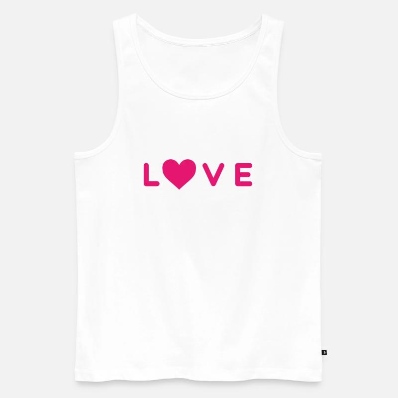 LOVE Design mit Herz - Männer Premium Bio Tank Top - Weiß