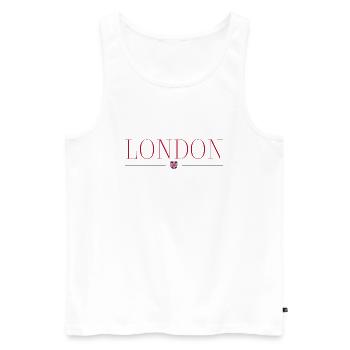 London Style Design T-Shirt - Men's Premium Organic Tank Top - white - Front - Michal (187cm)