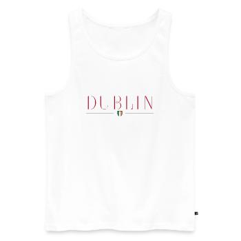 Dublin, Irlande T-shirt design de style - Débardeur bio Premium Homme - blanc - Devant - AI Model Male 178 light (178cm)