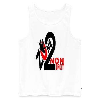 Tee shirt Zone De Non Droit / mode / street - Débardeur bio Premium Homme - blanc - Devant - Michal (187cm)