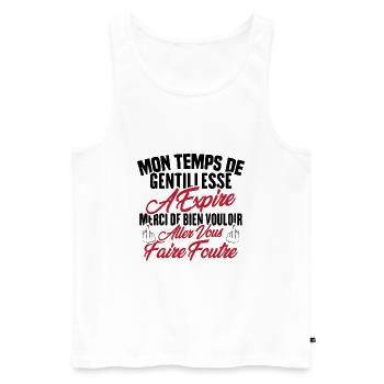 Mon temps de gentillesse a expiré - Débardeur bio Premium Homme - blanc - Devant - Michal (187cm)