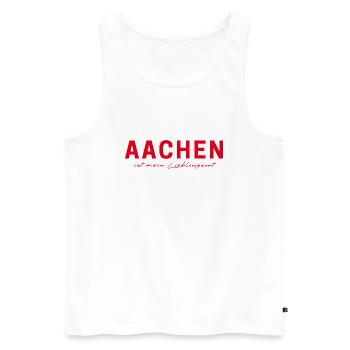 Aachen T-Shirt – Perfect for Fans & Lovers - Men's Premium Organic Tank Top - white - Front - AI Model Male 178 light (178cm)