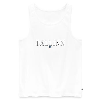 Tallinn, Estonie T-shirt de design de style - Débardeur bio Premium Homme - blanc - Devant - Michal (187cm)