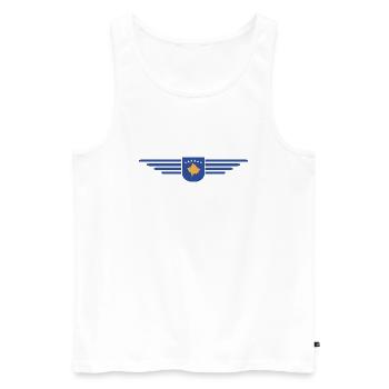Kosovo Fan T-Shirt Design - Männer Premium Bio Tank Top - Weiß - Vorne - Michal (187cm)