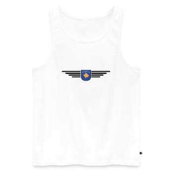 Kosovo Fan T-Shirt Design - Männer Premium Bio Tank Top - Weiß - Vorne - Michal (187cm)