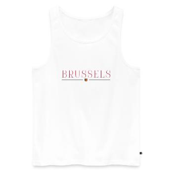 Brussels, Belgium Elegance T-Shirt - Men's Premium Organic Tank Top - white - Front - Michal (187cm)