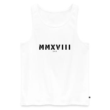 Römische Zahl Geburtsjahr Made in 2018 - Männer Premium Bio Tank Top - Weiß - Vorne - Michal (187cm)