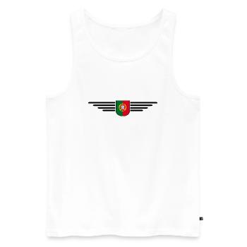 I Love Portugal, conception de tenue de t-shirt - Débardeur bio Premium Homme - blanc - Devant - Michal (187cm)