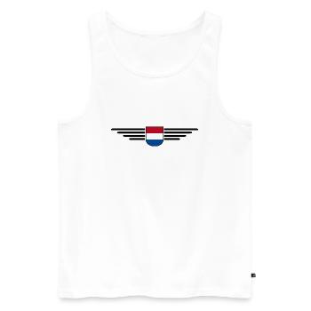 Pays-Bas Fan Outfit Design T-Shirt - Débardeur bio Premium Homme - blanc - Devant - Michal (187cm)