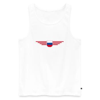 T-shirt Russie – Fierté et tradition - Débardeur bio Premium Homme - blanc - Devant - Michal (187cm)
