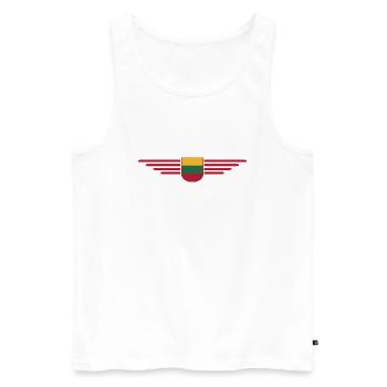 Lithuania T-Shirt – Pride and Style - Men's Premium Organic Tank Top - white - Front - AI Model Male 178 light (178cm)