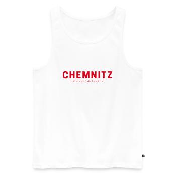 Chemnitz T-Shirt – For real fans - Men's Premium Organic Tank Top - white - Front - AI Model Male 178 light (178cm)
