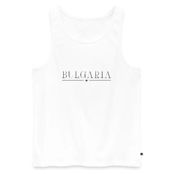 Bulgarien: Charme in jedem Stich - Männer Premium Bio Tank Top - Weiß - Vorne - Michal (187cm)
