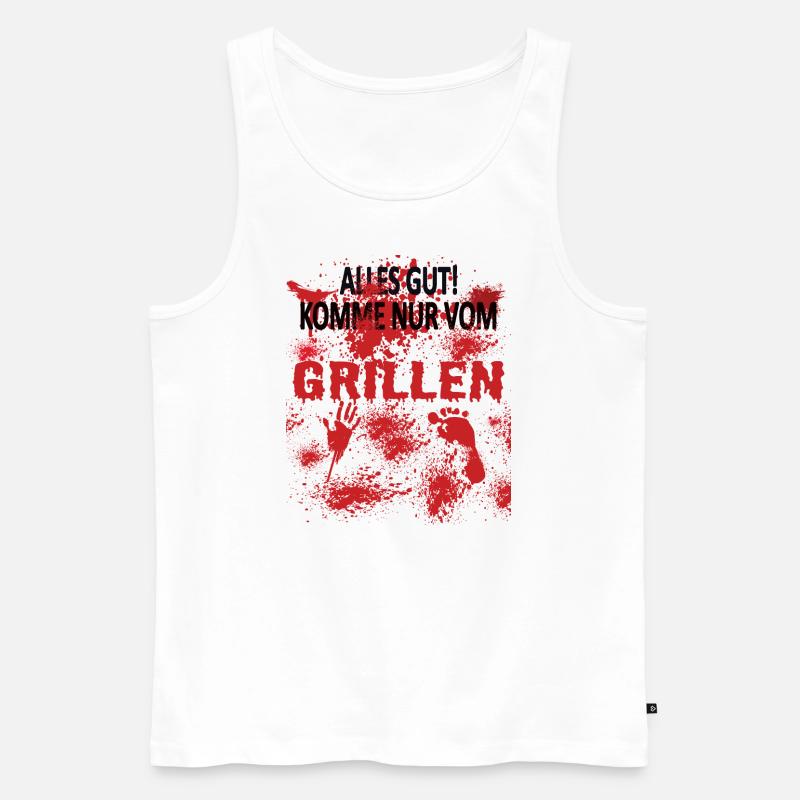Grillen und Camper Geschenkidee - Männer Premium Bio Tank Top - Weiß