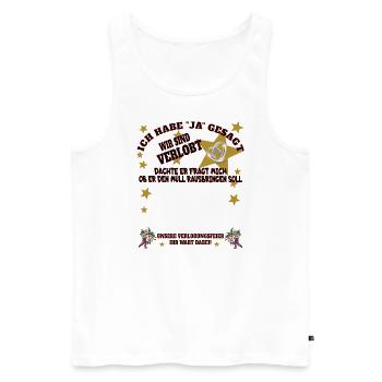 Hochzeit Zubehör Geschenkidee - Männer Premium Bio Tank Top - Weiß - Vorne - Michal (187cm)