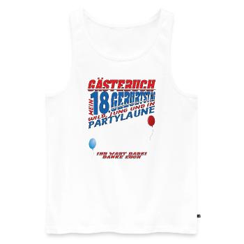 18. Geburtstag Mädchen & Junge Gästebuch - Männer Premium Bio Tank Top - Weiß - Vorne - AI Model Male 178 light (178cm)