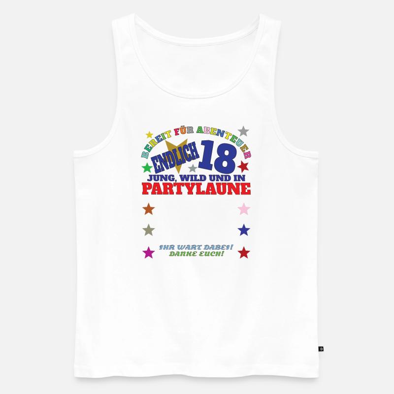 18. Geburtstag Mädchen & Junge Gästebuch - Männer Premium Bio Tank Top - Weiß