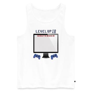 18. Geburtstag Mädchen & Junge Gästebuch - Männer Premium Bio Tank Top - Weiß - Vorne - AI Model Male 178 light (178cm)