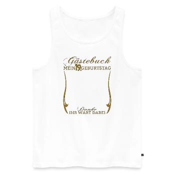 Livre d’or 19e anniversaire homme et femme - Débardeur bio Premium Homme - blanc - Devant - Michal (187cm)