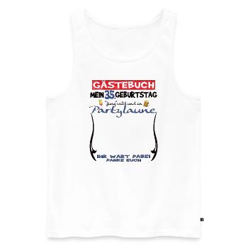 35. Geburtstag Mann und Frau Gästebuch - Männer Premium Bio Tank Top - Weiß - Vorne - Michal (187cm)