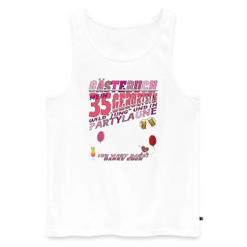 35. Geburtstag Mann und Frau Gästebuch - Männer Premium Bio Tank Top - Weiß - Vorne - Michal (187cm)