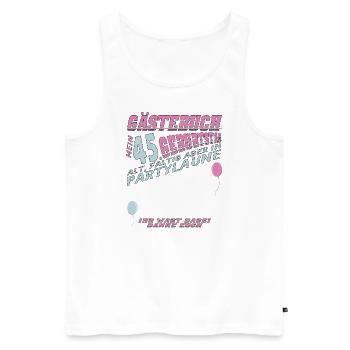 45. Geburtstag Mann und Frau Gästebuch - Männer Premium Bio Tank Top - Weiß - Vorne - Michal (187cm)