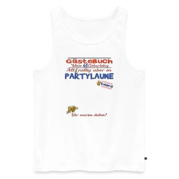 45. Geburtstag Mann und Frau Gästebuch - Männer Premium Bio Tank Top - Weiß - Vorne - Michal (187cm)