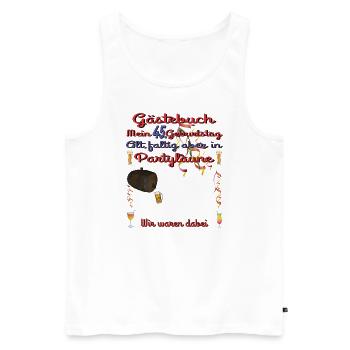 45. Geburtstag Mann und Frau Gästebuch - Männer Premium Bio Tank Top - Weiß - Vorne - Michal (187cm)
