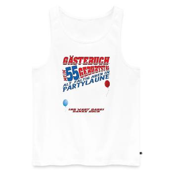 55th Birthday Man and Woman Guestbook - Men's Premium Organic Tank Top - white - Front - Michal (187cm)