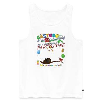 55th Birthday Man and Woman Guestbook - Men's Premium Organic Tank Top - white - Front - Michal (187cm)