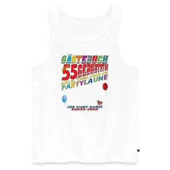 55th Birthday Man and Woman Guestbook - Men's Premium Organic Tank Top - white - Front - Michal (187cm)