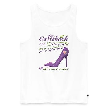 85th Birthday Man and Woman Guestbook - Men's Premium Organic Tank Top - white - Front - AI Model Male 178 light (178cm)