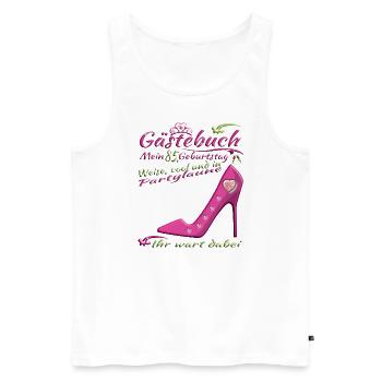 85th Birthday Man and Woman Guestbook - Men's Premium Organic Tank Top - white - Front - AI Model Male 178 light (178cm)
