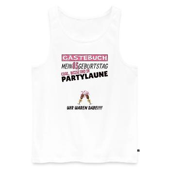 85th Birthday Man and Woman Guestbook - Men's Premium Organic Tank Top - white - Front - AI Model Male 178 light (178cm)