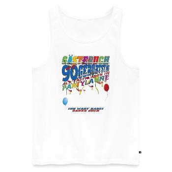 90th Birthday Man and Woman Guestbook - Men's Premium Organic Tank Top - white - Front - AI Model Male 178 light (178cm)
