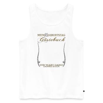Livre d’or homme et femme 90e anniversaire - Débardeur bio Premium Homme - blanc - Devant - Michal (187cm)