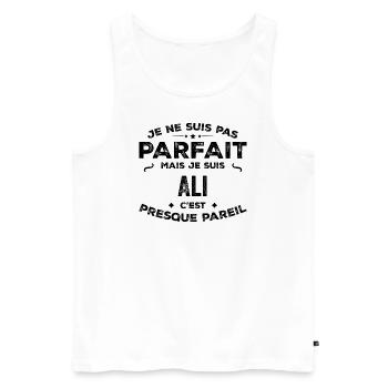 Ali – ein lustiger und stolzer Vorname, Legende - Männer Premium Bio Tank Top - Weiß - Vorne - AI Model Male 178 light (178cm)