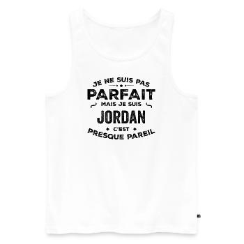 Jordan – A Funny and Proud First Name, Legend - Men's Premium Organic Tank Top - white - Front - AI Model Male 178 light (178cm)