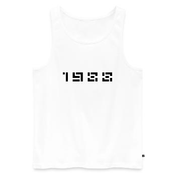 Année de naissance Anniversaire Né(e) en 1988 - Débardeur bio Premium Homme - blanc - Devant - Michal (187cm)