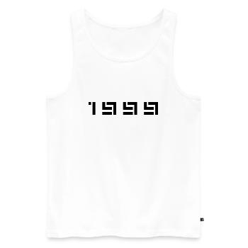 Année de naissance Anniversaire Né(e) en 1999 - Débardeur bio Premium Homme - blanc - Devant - Michal (187cm)