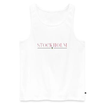Stockholm Schweden Stil Design T-Shirt - Männer Premium Bio Tank Top - Weiß - Vorne - Michal (187cm)